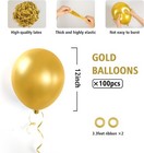 100pcs Metallic Gold Balloons 12 Inch Chrome Gold Balloons With Gold Ribbon F   