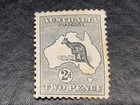 Australian Kangaroo Stamp 2d  two Pence  1st First Wmk  Mint  Bw5