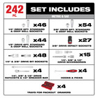 Milwaukee Tool 242 Piece 1 4 3 8 1 2 Inch Drive Metric And Sae Ratchet And Socke