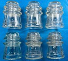 Vintage Hemingray - 16 Glass Insulator Clear Made In Usa Various Dates Lot Of 6