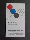 Barrie Davis  d  2014  Signed Business Card - Ace Pilot  Silver Star  Wwii Vet