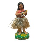Vintage Mcm Hula Aloha Hawaiian Girl Nodder Bobble Ukulele Chalkware Japan