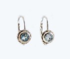 19thc Antique 1  ct Blue Topaz Earrings Travel Amulet Medieval German Saxon Kings