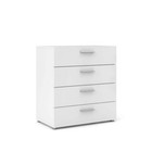 Tvilum 4-drawer Chest Of Drawers Modern Silver Handles Assembly Required White