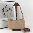 New Coach Teri 2way Shoulder Bag Crossbody Straw leather Latte Cr350