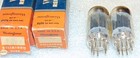 1957 Nos Nib Pair 12ax7 Westinghouse Tubes Black Plates Square Getter Ecc83 7025