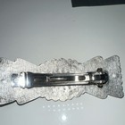 Native American Style Silver Hair Clip With Oval Black Onyx Stone