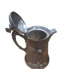 19th Century American Antique Silver Plate Pitcher Tilting Style Etching Old