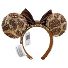 Disney  Parks Minnie Mickey Ear Giraffe Print Sequin Animal Kingdom Headband Nwt