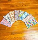 30s Vintage Feed Sack Fabric Lot Partial Tulip Quilt Rose Fruit Tiny Flowers Bow