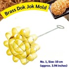 Brass Dok Jok Mold Set Of 5 Thai Lotus Cookie Flower Dessert Tools Kitchen