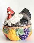 1993 Fitz   Floyd Hen Chicken Nesting Covered Candy Dish 5 5 X 5  Trinket Bowl