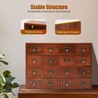 Vintage Library Desk Drawer Organizer - Wooden Storage Box With 16 Drawers Retro