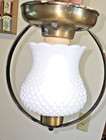 Vintage White Hobnail Glass Globe Shade Flush Mount Ceiling Light Fixture
