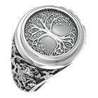 Sterling Silver Tree Of Life Signet Ring     Celtic Nature-inspired Spiritual Jewe
