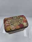 1909 Russian Imperial Antique 4  Gold Floral Tin Tea Box Wolf Wissotzky Russia