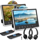 2x12  Ips Screen Full Hd Car Dvd Player Headrest Monitor Tv Hdmi Usb Sd headsets
