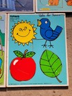 Vintage Playskool Lot Of 5 Wood Puzzles Batman Sesame Street