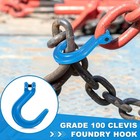 Heavy Duty 3 8   Grade 100 Clevis Hooks With Pin - 8800 Lbs Capacity  2 Pcs