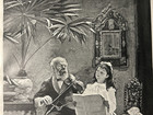 Vintage 1895 Antique Print The Grandfather s Lesson Photogravure Original
