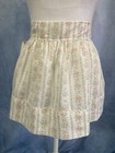 Vintage 1990s Handmade Half Apron Pink Floral Stripe Cottagecore Rickrack Spring