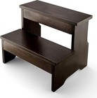Wooden 2-step Step Stool - Heavy Duty 2-step Stool - Holds 450 Lbs   walnut 