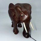 Vintage Hand Carved Elephant Wooden Sculpture Figurine Statue