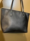 Coach F58846 City Tote Black Gold Pebble Leather Zip Top Tote