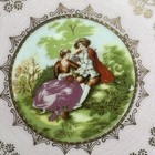 Vtg Love Story Salad Plate 7 5    Courting Couples  Light Pink Gold Detail