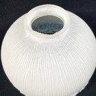 Antique Frosted Glass Lamp Shade Globe Blue Floral Ribbed Pattern 5  Tall