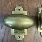 Vintage Oval Brass Door Knob Set With Backplate