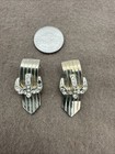 Vintage Marboux Clip On Earrings Belt Rhinestones Read