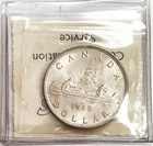 1936 Silver Canada  1 Dollar King George V Coin Iccs Mint State 63