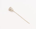 14k Gold Vintage Lapel Pin Victorian Design Carved Real Diamond Inlay  Got085