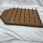 Vtg Wooden Sewing Thread Bobbin Rack Spool Holder Wall Mount 50 Pegs Storage