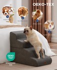 22 8 Inch Beige Curved 4 Step Dog Stairs Ramp High Beds Couch Cats Pet Ladder