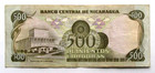 Nicaragua 500 Cordobas 1985 Circulated World Banknote Km 155