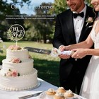 Wedding Cake Knife And Server Set Gold  silver     Rustic Lace Burlap Handle  St