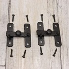 Vintage Mckinney 3 8  Offset Latch -6 Pk- Forged Iron Cabinet Hardware -black