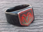 Dodge Ram Black Chrome Ring Size  9 Nos Unique Logo Hi-quality Class