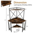 Corner Desk Space-saving Computer Desk With Shelves   Keyboard Tray Rustic Brown