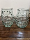 2 San Miguel Spain 100  Recycled Glass Stemless Goblets Glasses Santa Gnomes