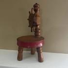 Hand Made Wood Folk Art Ships Wheel Lamp 1940   s