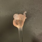 Vintage Frosted Pink Elephant Glass Swizzle Sticks Set Of 6