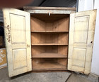 Antique Primitive Corner Cupboard Original Paint 48  X 64 5  Found In Atlanta