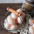 Chicken Wire Egg Baskets Rust Gathering Baskets With Wooden Handle Country Vinta