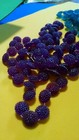 Vintage Plastic Retro 2 Beaded Berry Style Necklaces Raspberry   Blueberry 46  