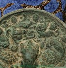 5 6  Old Chinese Bronze Ware Dynasty Palace Flower Beast Bronze Mirror Statue