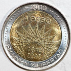 2010 Argentina 1 Peso Commemorative Bicentennial- Perito Moreno-foreign Coin23mm