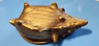 Vintage 9  Mid Century Ocean Nautical Brass Conch Shell Decor - Planter